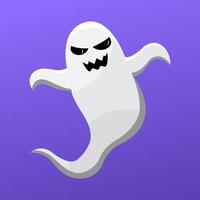 A ghost with a menacing look on its face is flying through the air vector