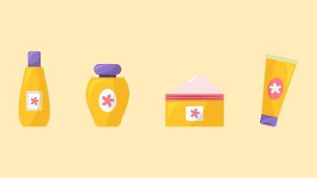 Cosmetics collection with four different products vector