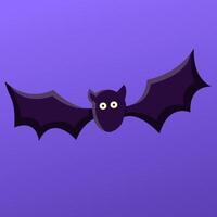 A cartoon bat with its wings spread out and its eyes wide open vector