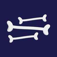 Three white bones are shown on a blue background vector