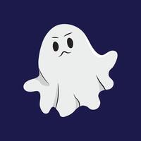 A cartoon ghost with an angry expression on its face vector