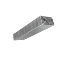 A metallic rectangular object with a pointed end, resembling a packaging or a container. png