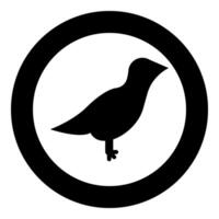 Bird icon in circle round black color illustration image solid outline style vector