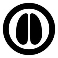 Hoof print deer icon in circle round black color illustration image solid outline style vector