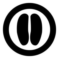 Hoof print cow bull icon in circle round black color illustration image solid outline style vector
