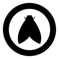 Moth butterfly clothing icon in circle round black color illustration image solid outline style vector