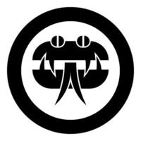 Head snake icon in circle round black color illustration image solid outline style vector