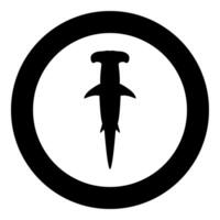Shark hammer head icon in circle round black color illustration image solid outline style vector