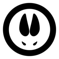 Hoof print wild boar hog icon in circle round black color illustration image solid outline style vector