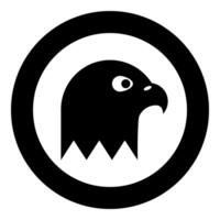 Eagle's head bald of prey icon in circle round black color illustration image solid outline style vector