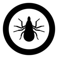 Tick mite icon in circle round black color illustration image solid outline style vector