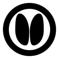 Hoof print sheep ewe ram wether icon in circle round black color illustration image solid outline style vector