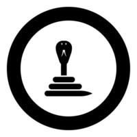 Cobra twisted icon in circle round black color illustration image solid outline style vector