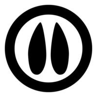 Hoof print elk icon in circle round black color illustration image solid outline style vector