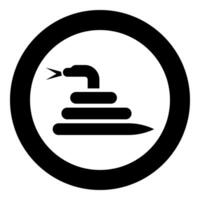 Twisted snake icon in circle round black color illustration image solid outline style vector