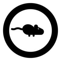 Mouse silhouette rodent icon in circle round black color illustration image solid outline style vector