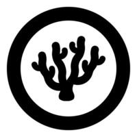 Coral icon in circle round black color illustration image solid outline style vector