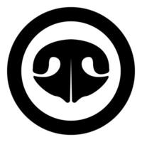 The dog's mouth puppy pet concept veterinary doggy icon in circle round black color illustration image solid outline style vector