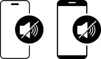 silent mode phone icon set. Digital Tablet Signal. Mobile phone signal strength icons vector