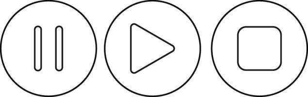 Play, pause and stop icon, media button icons. multimedia icons. Player button icon symbol. Elements for play streaming . play pause resume fast forward vector