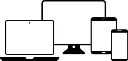 digital devices icon and responsive web design icon set. Responsive digital devices icon. Electronic device sign. vector