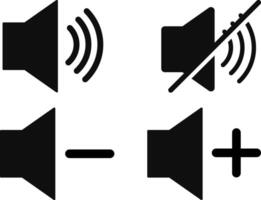 Set of speaker icon. Volume icon. silent icon symbol. Plush sign. sound icons vector