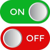 Set of Toggle switch button icon. Setting toggle icons design. Material design switch buttons vector