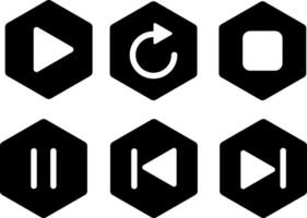 Play, replay, stop, pause, previous, next icon set. Replay icon symbol. Pause sign. Player button. media player button vector