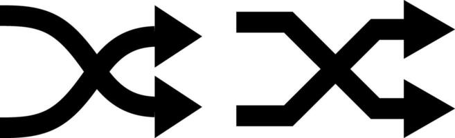 shuffle icon set. Random playlist. Mix music. Cross shuffle icon symbol vector