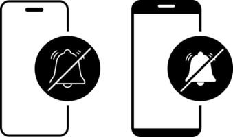 Set of silent mode phone icon. Cell Phone Signal Icons. Smart Refrigerator Icon symbol vector