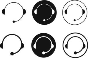 Set of Support service icon. collection of customer service icons. Headset icons vector