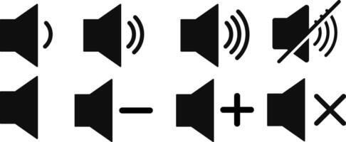 Volume speaker icon set. sound level. silent icon symbol. speaker icon symbol vector