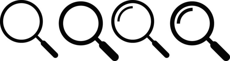 magnifying glass icon set. Search icons. Pixel perfect icon symbol. Zoom In, Zoom Out vector