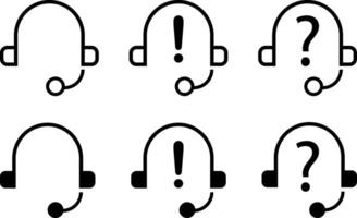 Support service icons with Exclamation mark icon set. private chat symbol, online operator sign vector