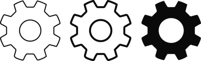 setting icon set. Cog wheel symbol. Gear wheel icon. Gear setting icon collection vector