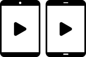 play button with tablet icon set. Device icons. tablet with play button on screen. suitable for web. vector