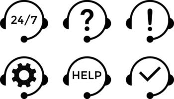Set of Support service icons with question mark icon. Support icon symbol. customer service. technical support vector