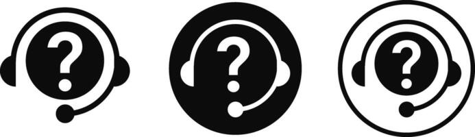 Support service icons with question mark icon set. question mark representing communication. customer service vector