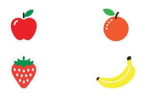 Fruits set on white background vector
