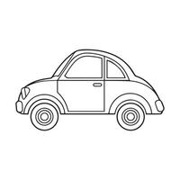 A small car is drawn in a line on a white background vector