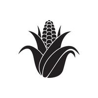 Corn black color illustration white background vector