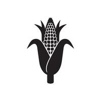A black and white drawing of a corn on a white background vector