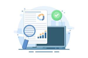 Performance data analysis concepts, investment reports, marketing studies, audition services, Statistical and analytical concepts, business performance reports, marketing research services. vector