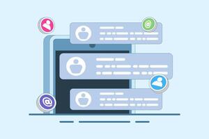 New Email Concept displayed on computer screen, email marketing, online business strategy, advertising, email newsletter, sending messages, marketing materials. Flat illustration. vector