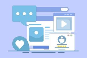 The concept of reading website content based on audience, Content marketing in search engines, Social media content, Content ranking, likes, shares and comments. vector