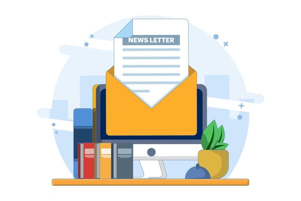 Email Campaign Concept. Newsletter. Email marketing, Online business strategy, Advertising, Email newsletter, sending messages. Online Marketing and Business Related Design. Flat Illustration.