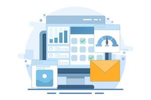 project management software that handles many business tasks, Companies manage projects with project management systems. vector