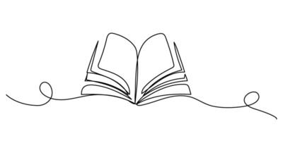 Minimal Open Book Illustration - Single Line Art for Academic Themes vector