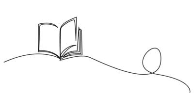 Elegant Continuous Line Drawing of an Open Book - Knowledge and Wisdom Desig vector