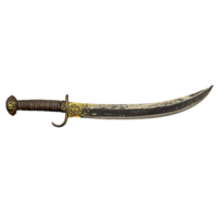 Ornate Dagger with Curved Blade png